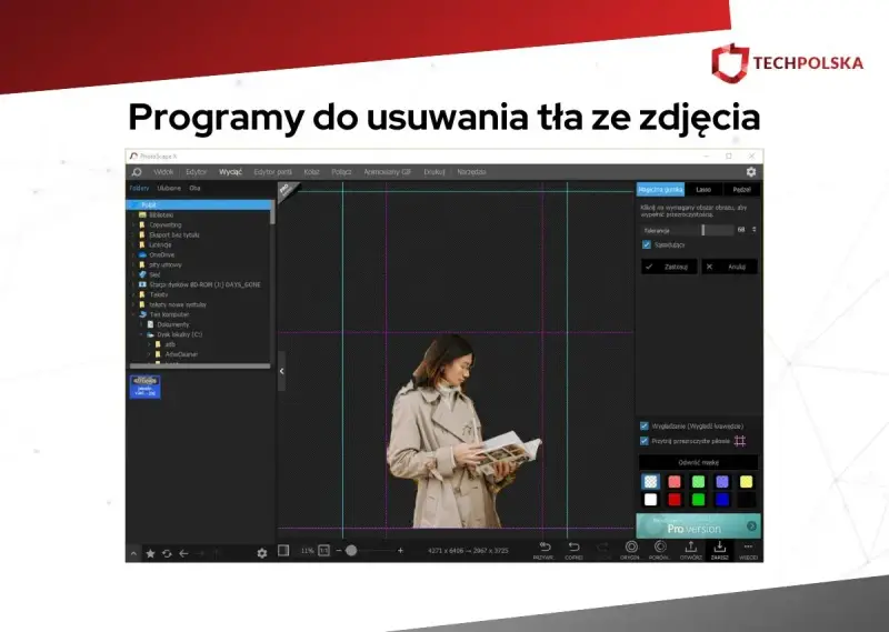 Program do usuwania tła ze zdjęcia PhotoScape X z kobietą czytającą książkę.